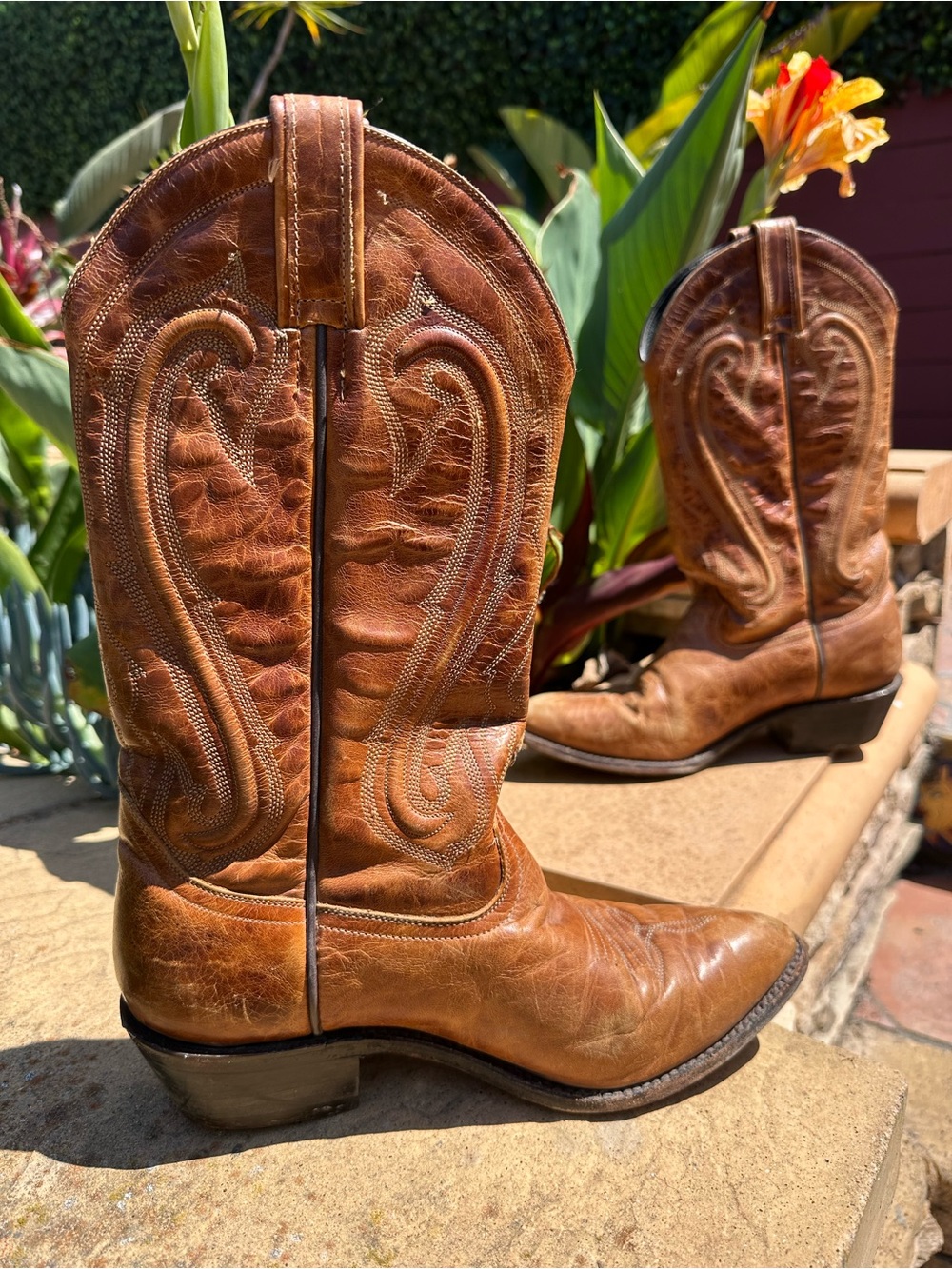 Classic Women’s Durango Vintage Western Leather Cowboy Boots - Caramel